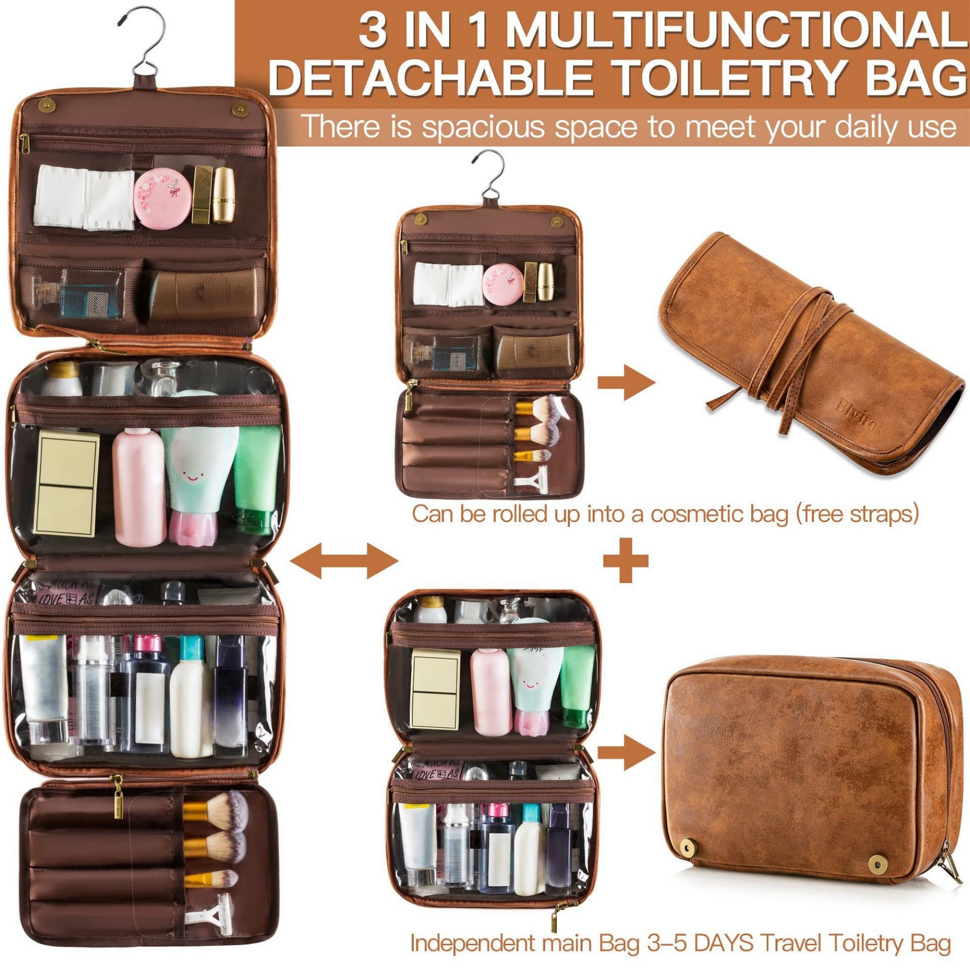 3-in-1 Hanging Toiletry Bag 8