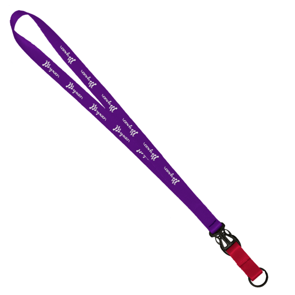 3/4" Multi color (Top and bottom) Nylon Lanyard with Plastic Slide Buckle R 64
