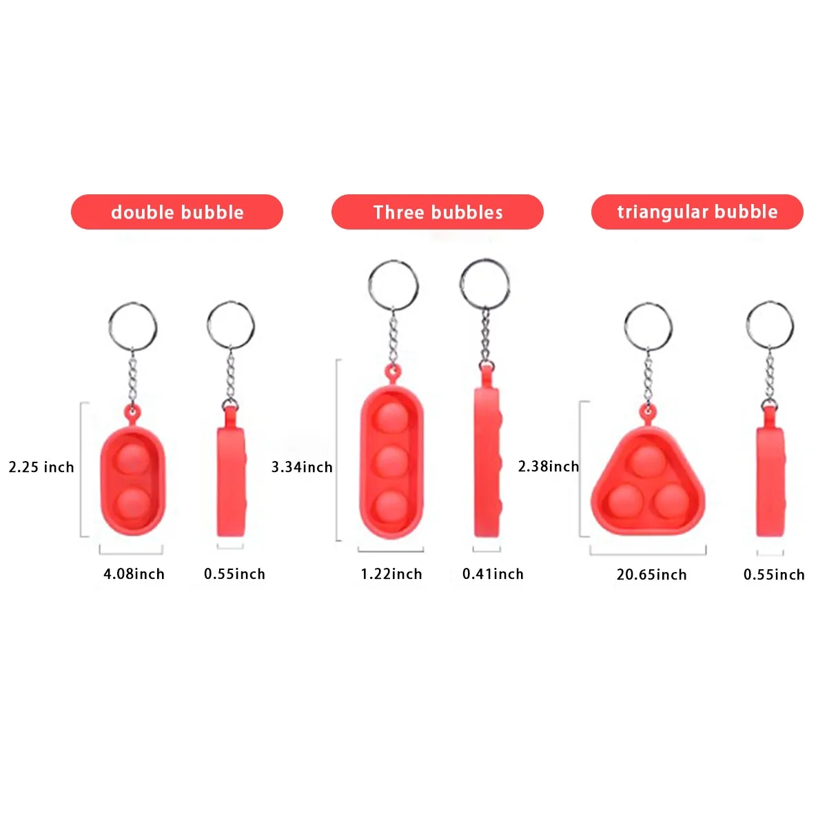 Mini Pressure Relief Ventilation Fingertip Silicone Keychain 4
