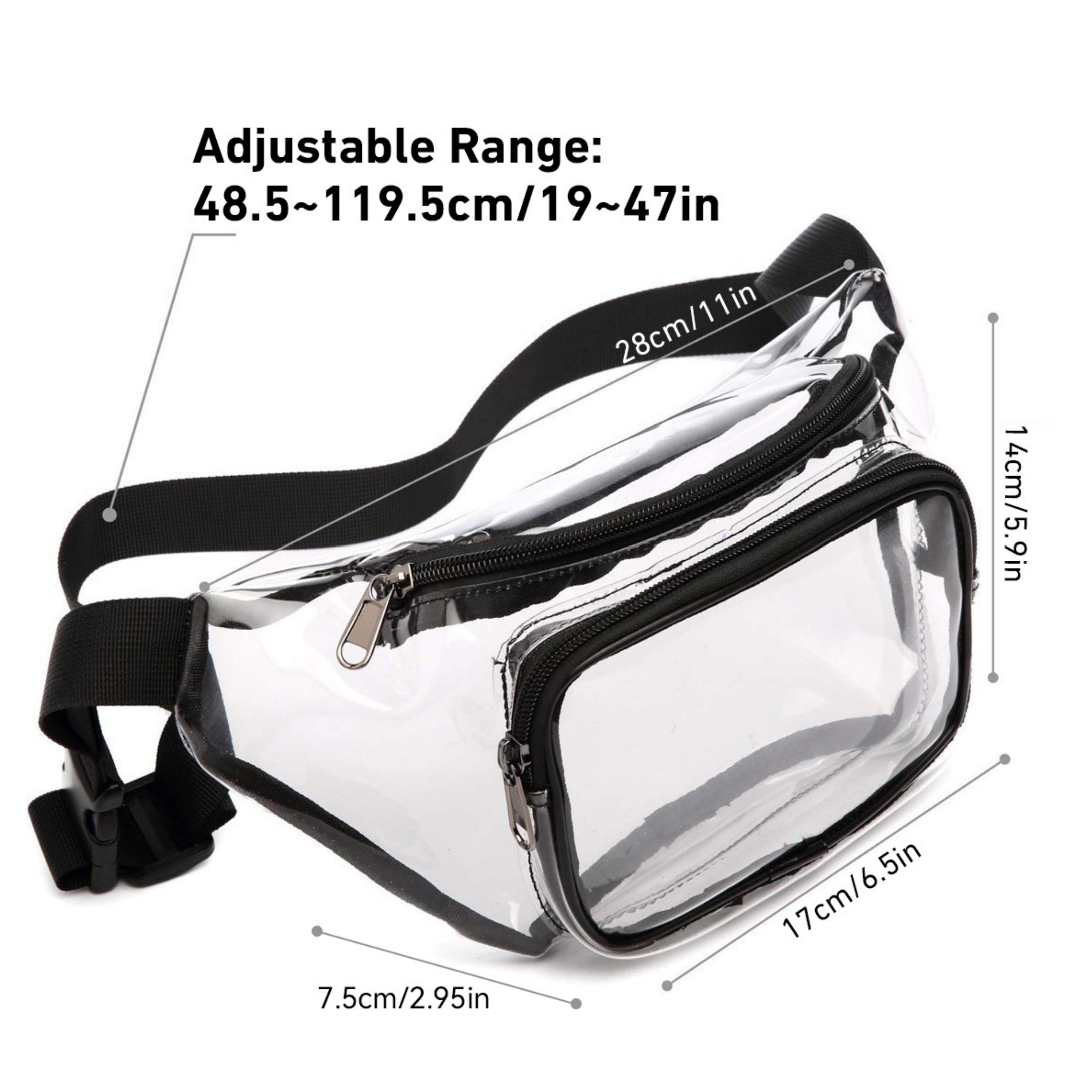 Clear PVC Waist Pack Waterproof Crossbody Bag 3