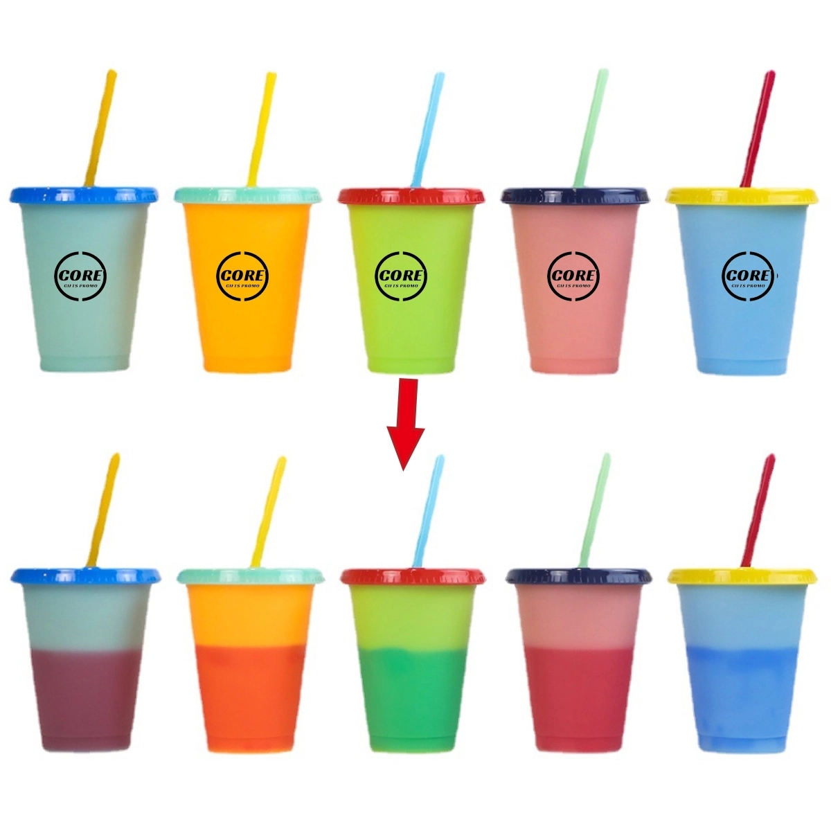 16 Oz. Color Changing Cup With Lid And Straw 2
