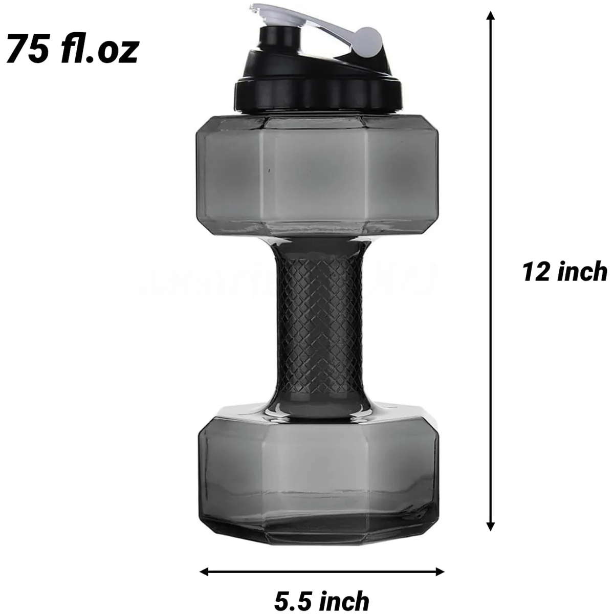 75 oz Custom Unique Flip Top Lid Dumbbell Water Bottle 4