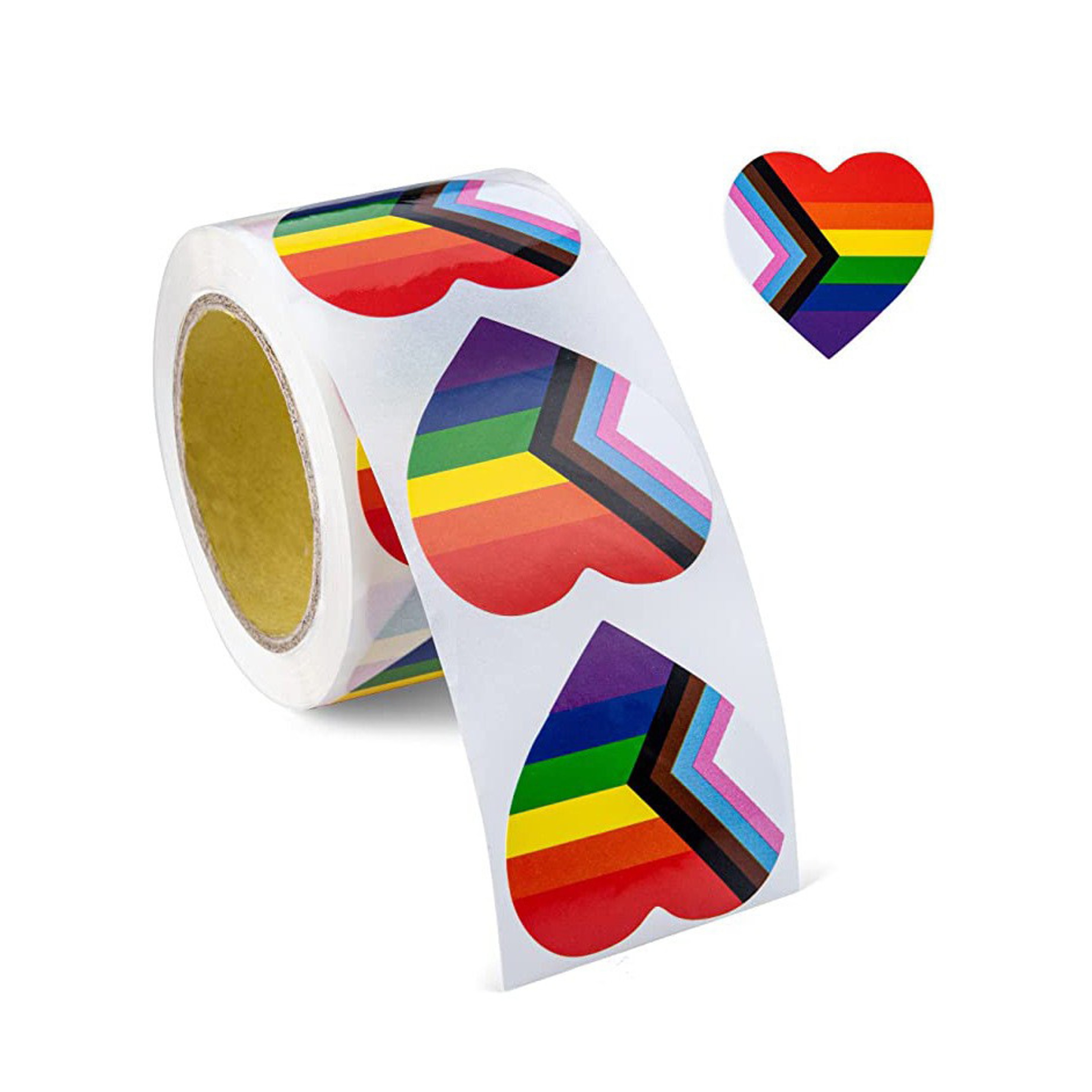 Pride Heart Shape Sticker 1 Roll 10