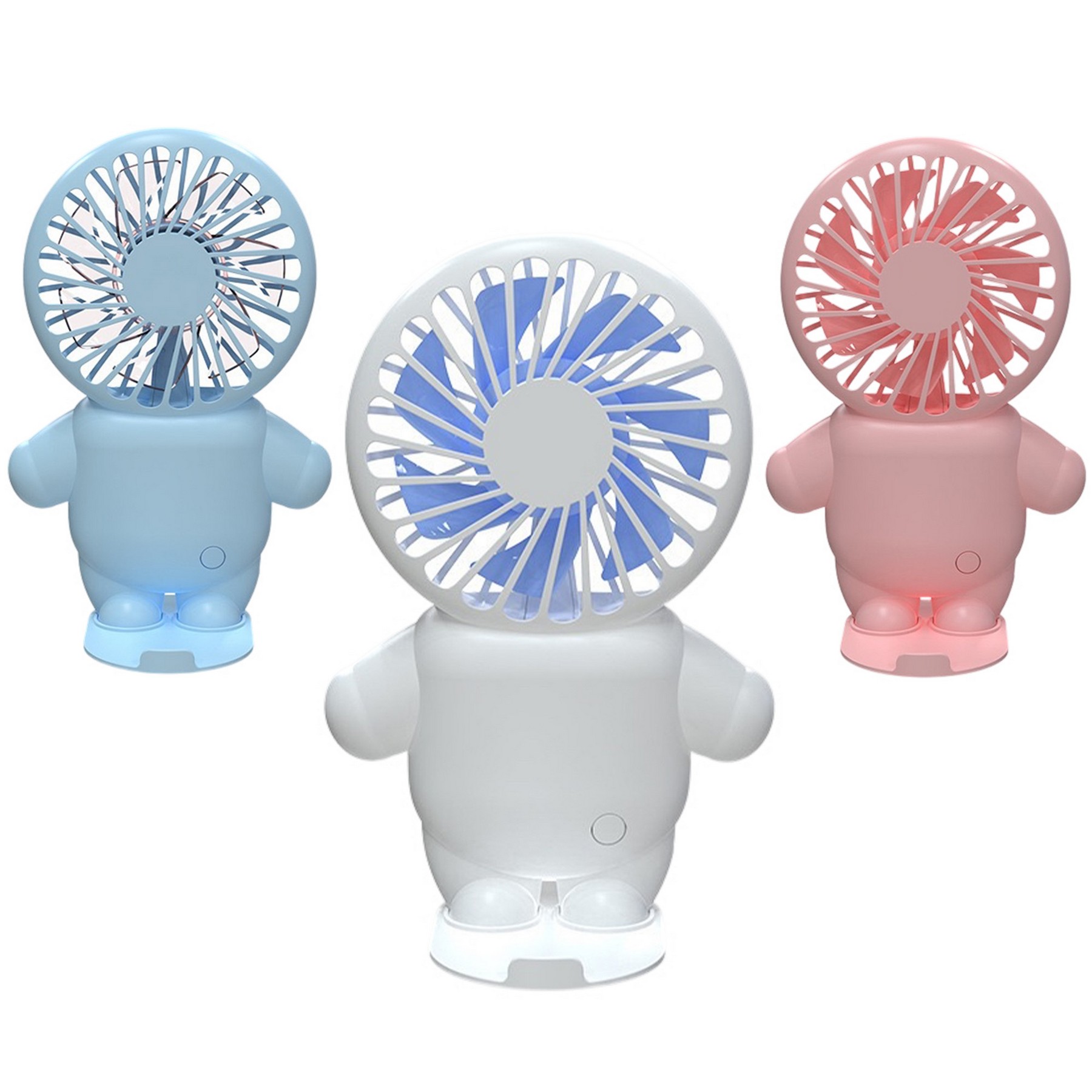 2-In-1 Astronaut Rechargeable Handheld Fan W/Phone Stand 4