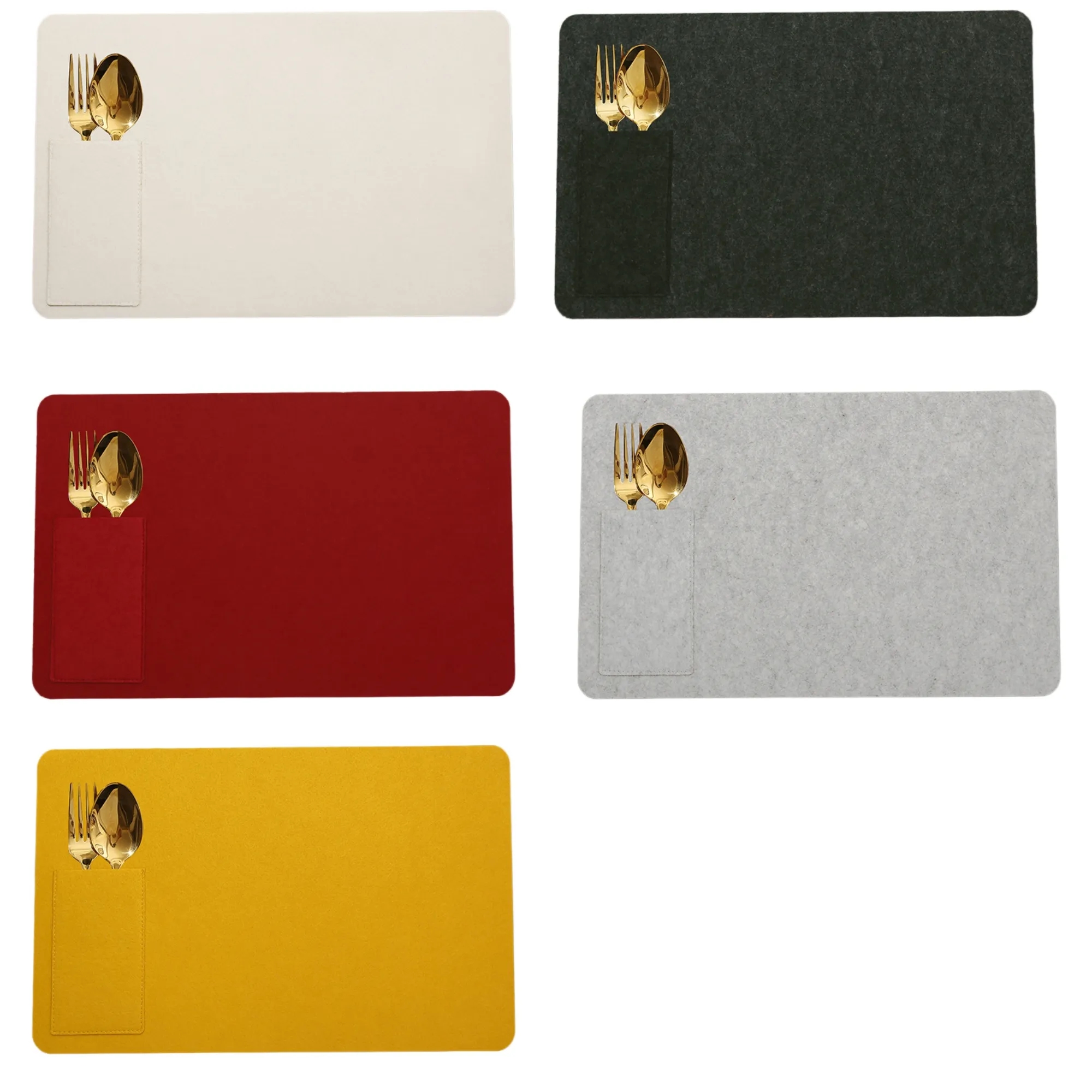 Rectangular Felt Placemat Desk Pad Dining Table Mat 5