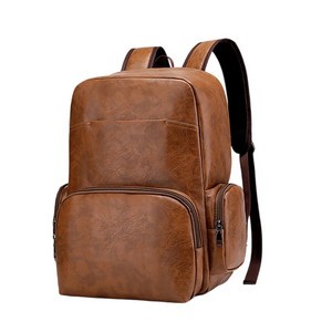 PU Leather Laptop Backpack With USB Charging Port 9
