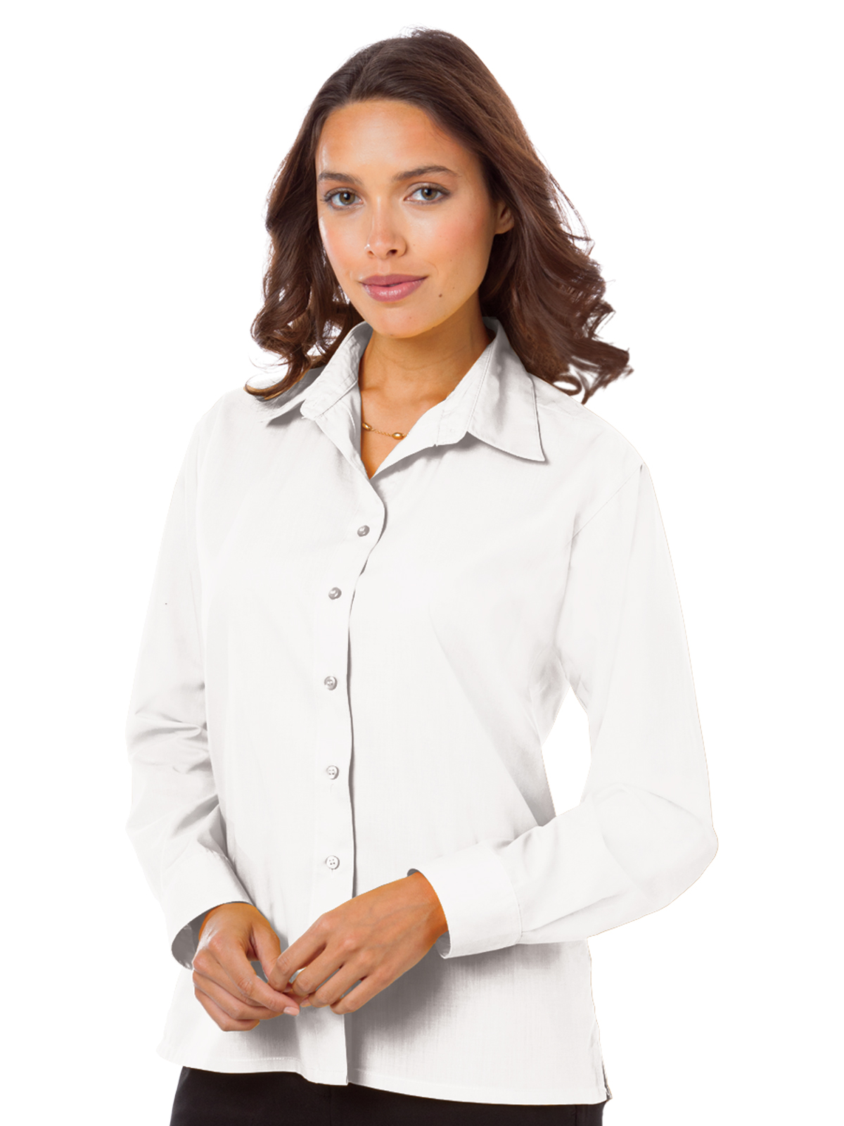 Blue Generation - Women's Pocketless Long Sleeve Poplin Shirt 26