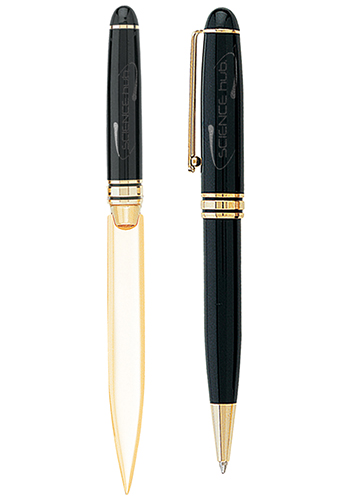 Danish-I Brass Letter Opener with GS Double Pen Set 1