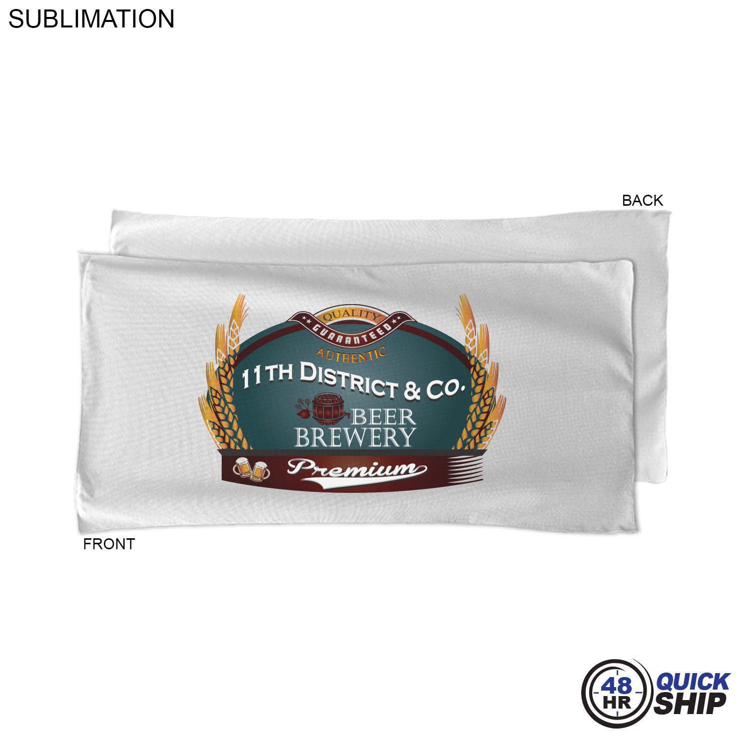 48Hr Quick Ship - Absorbent Microfiber Dri-Lite Terry White Pool, Travel Towel, 22x44, Sublimated 3