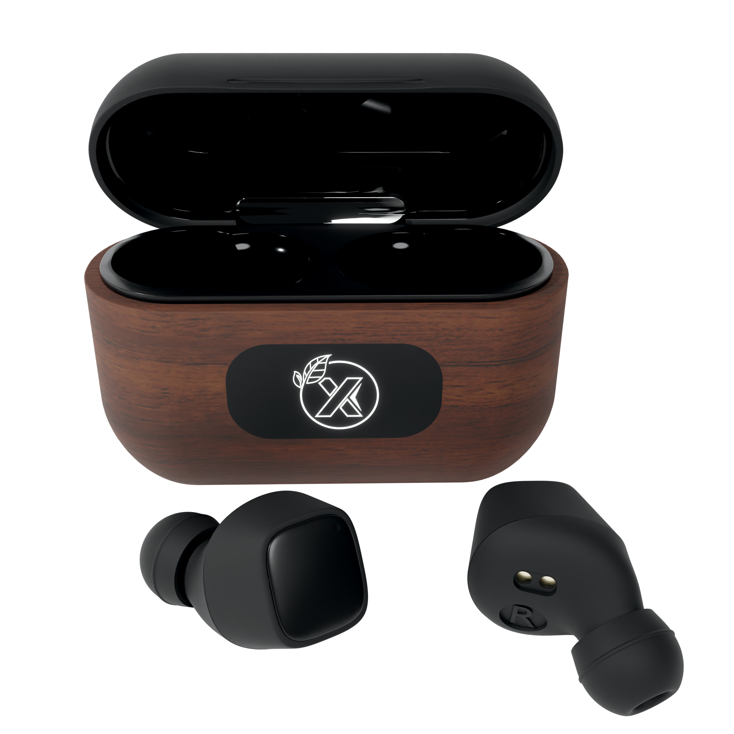 SCX Innovative Design™ Walnut Wood Wireless Earbuds and Charging Case 7