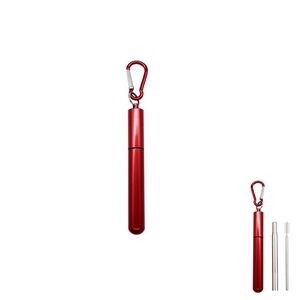 Innovative Telescope Metal Straw With Carabiner 2