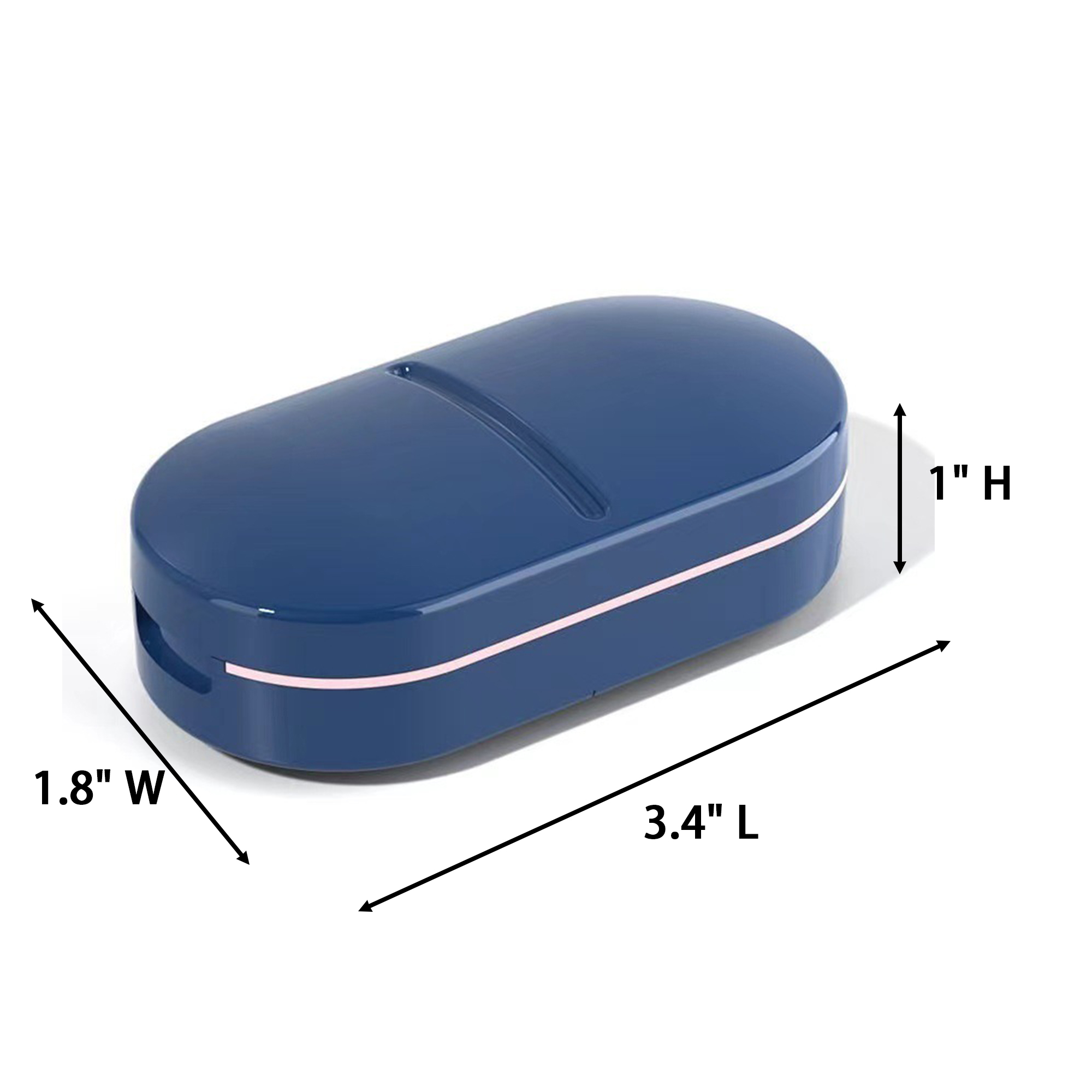 Compact Pill Split Device With Safe Blade And Storage 3.4" x 1.8" x 1" 5