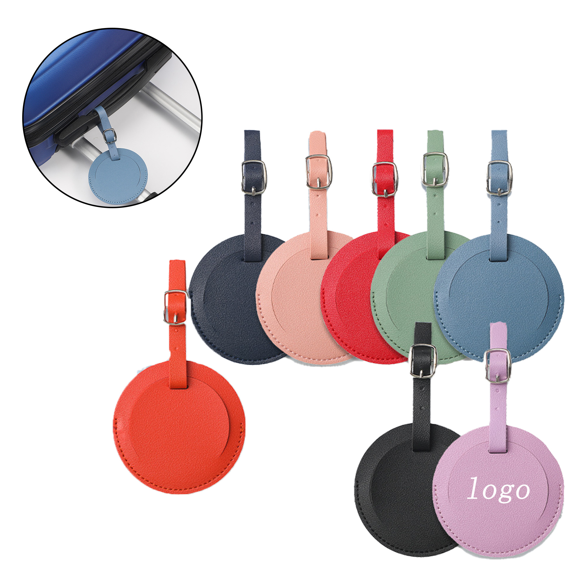 PU Leather Circular Custom Luggage Signboard 2