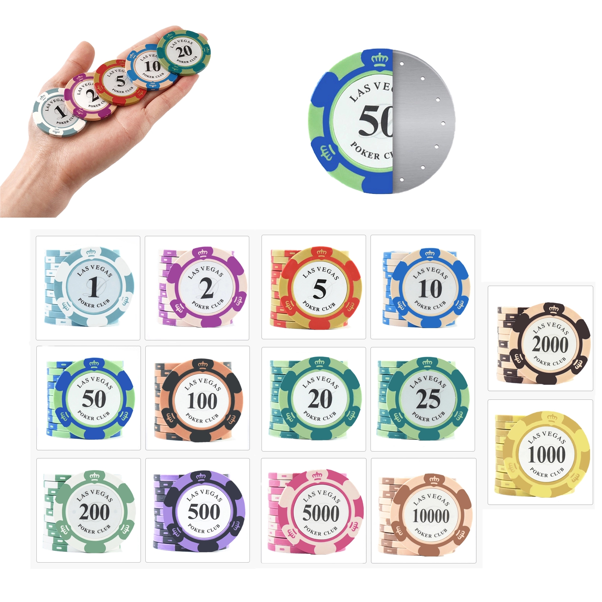 MOQ 100pcs Clay Poker Chip 14g