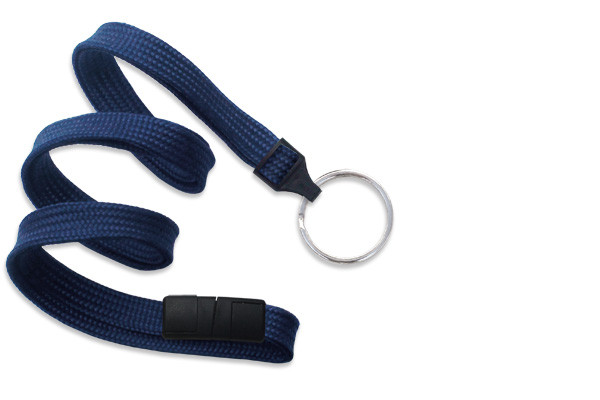3/8" Breakaway Blank Lanyard w/Split Ring (Navy Blue) 1