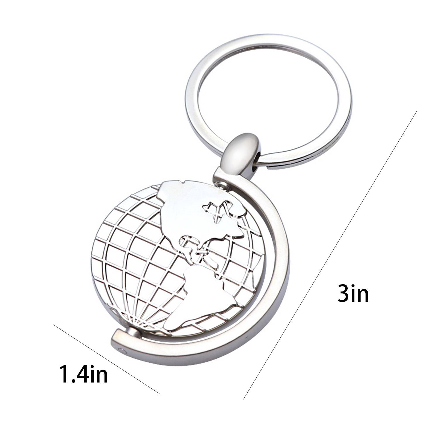 Mini Rotating Globe Metal Keychain 4