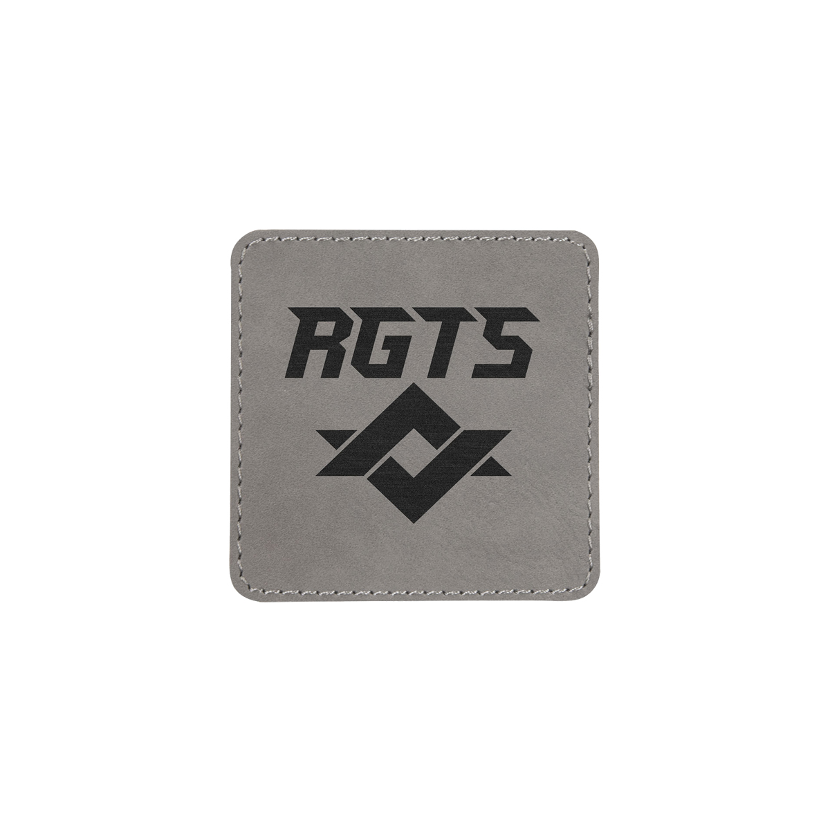 3" Gray Leatherette Square Patch with Adhesive