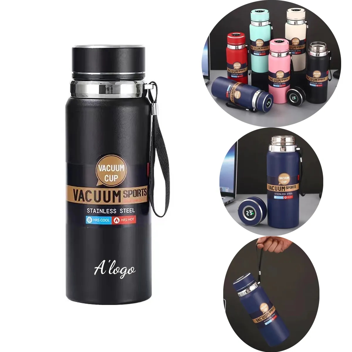 Intelligent Temperature Display insulated Water Bottle 20OZ 2