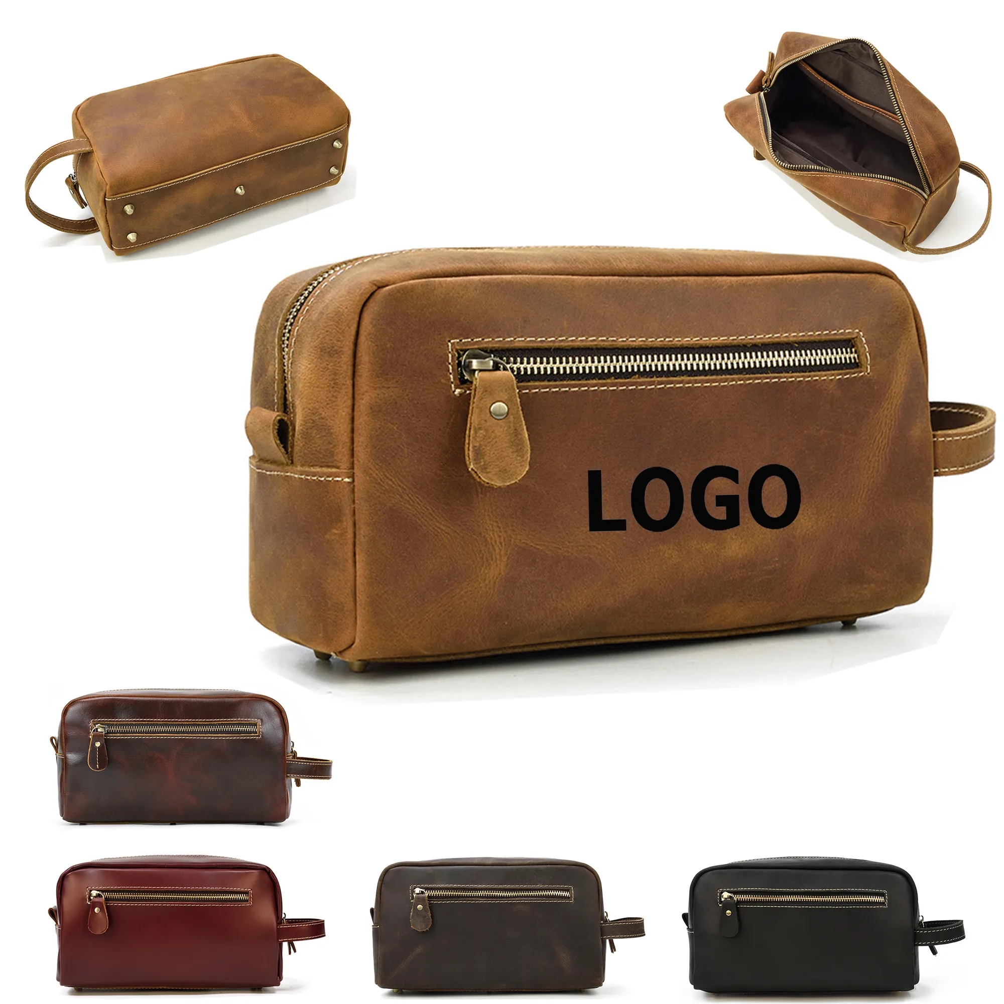Leather Travel Toiletry Bag 3