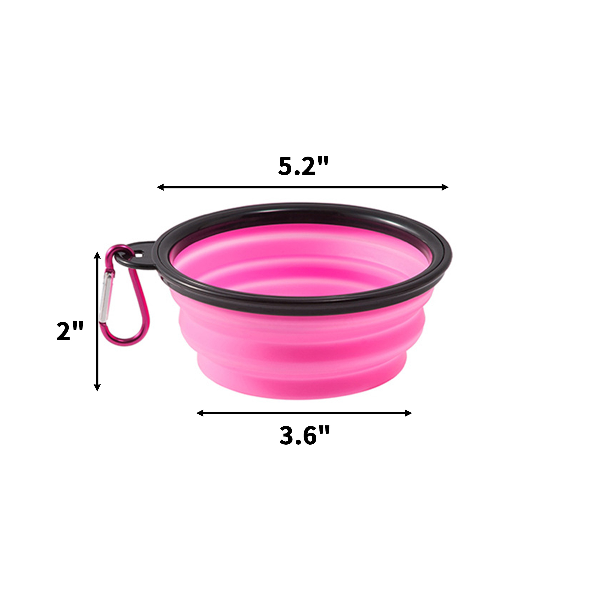 Food Grade TPE Collapsible Pet Bowl Carabiner Attachment 9