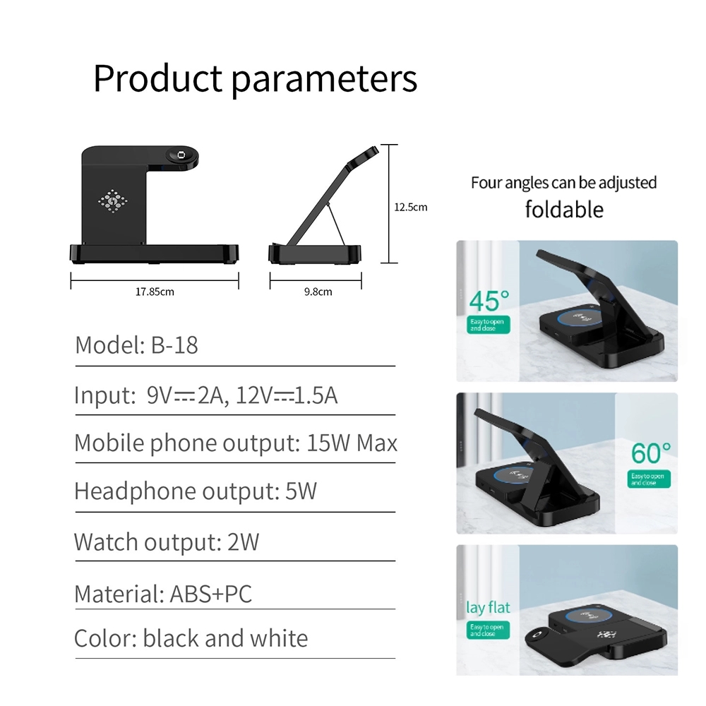 Foldable 4 In 1 Fast Wireless Charging Station 3