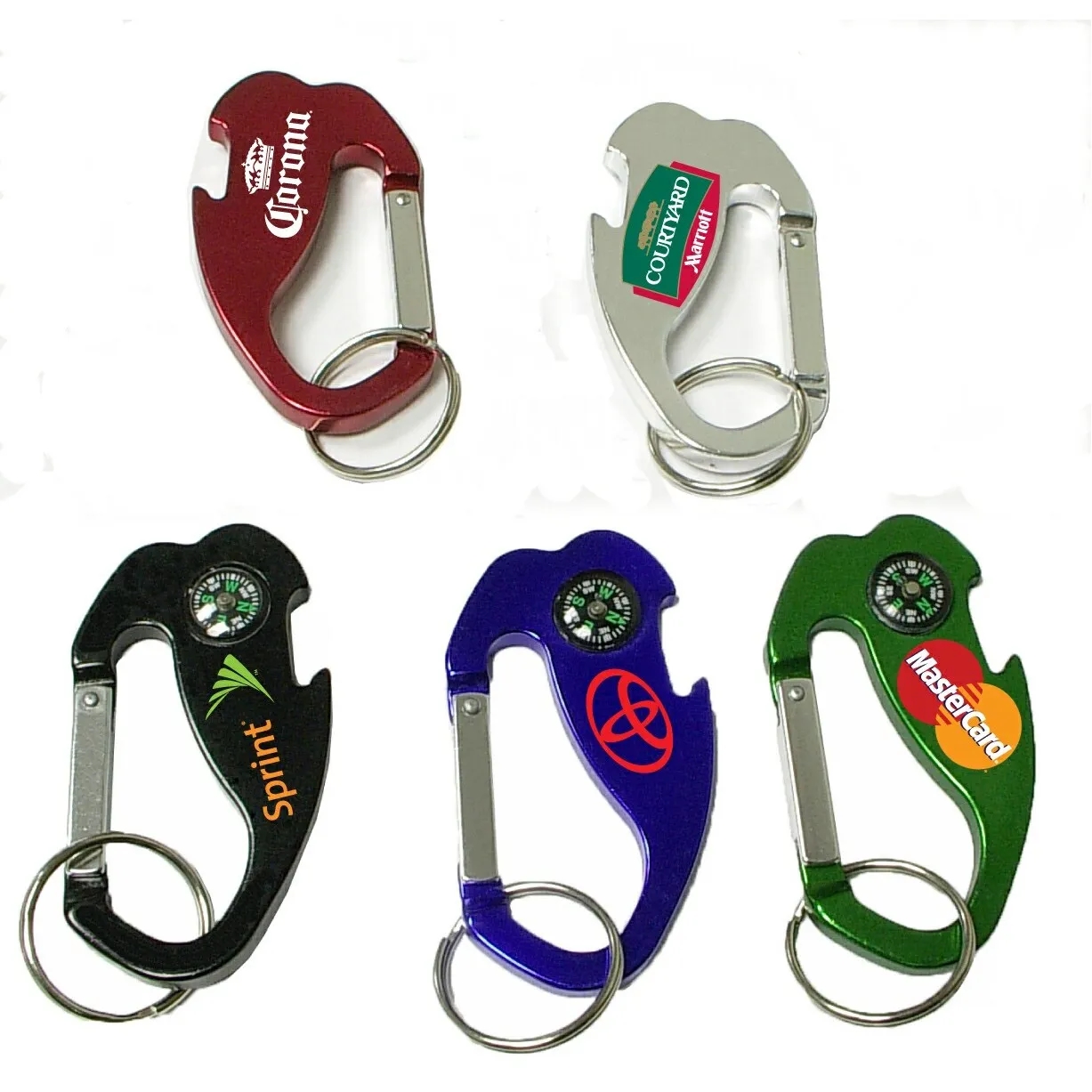 4-In-1 Jumbo Size Carabiner/Bottle Opener/Key Chain/Compass 3