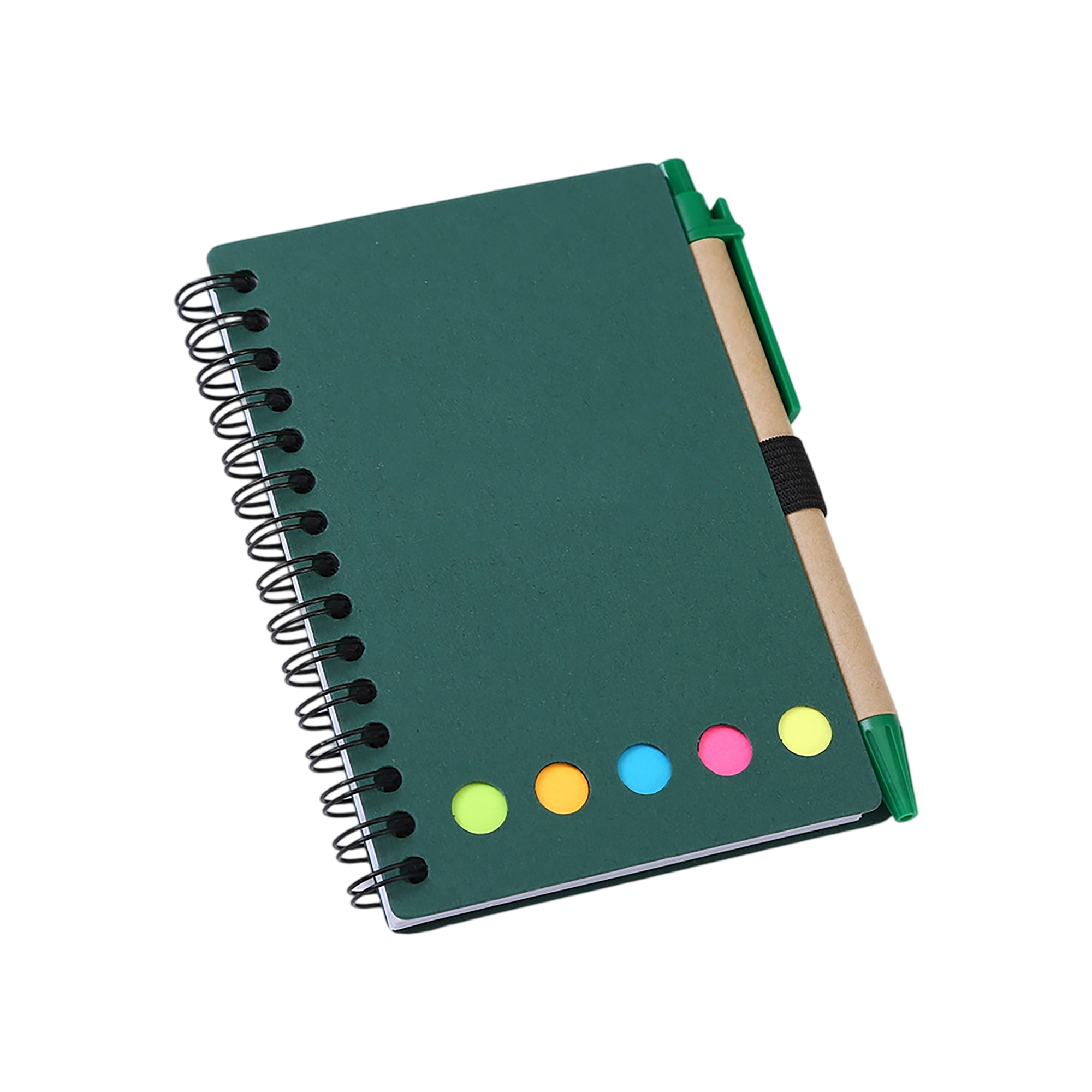 Kraft Paper Spiral Jotter Notebook With Pen And Sticky Flags 3