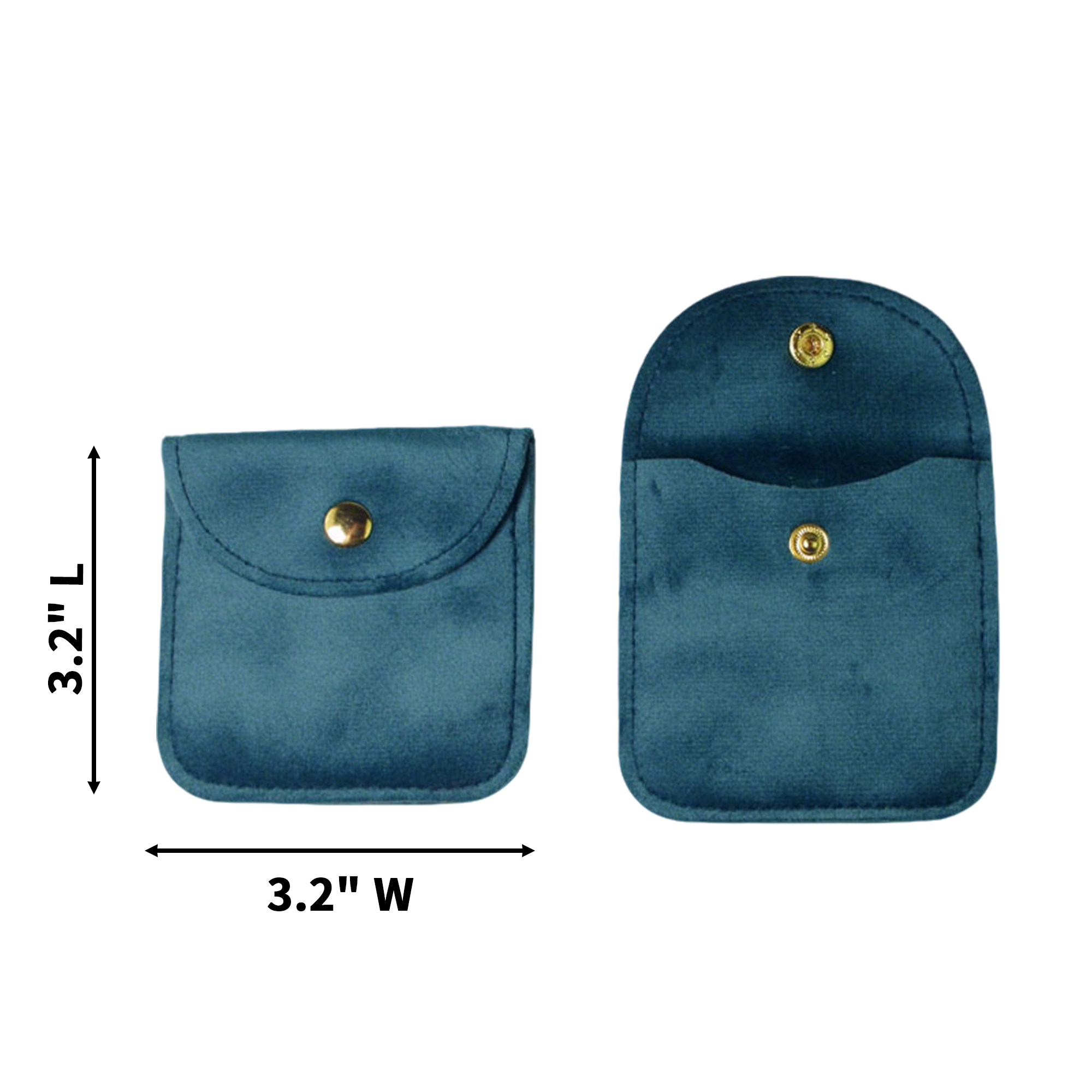 Velvet Snap Pouch For Jewelry Or Coins 3.2" x 3.2" 2