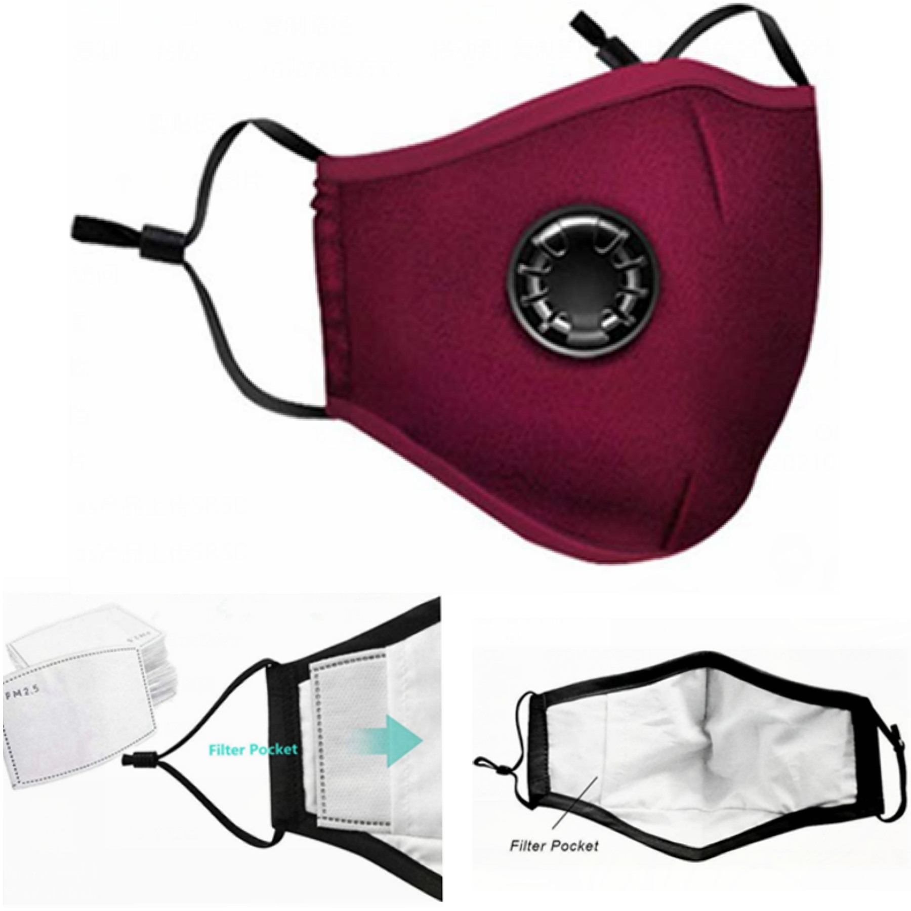 4-Ply Adjustable Cotton Mask With Valve 2