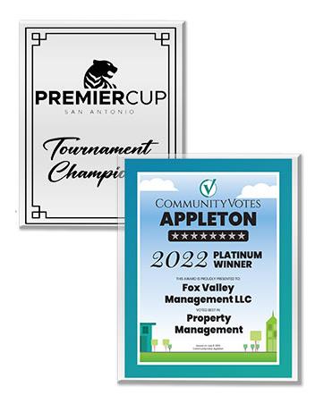 Plaque: 7x9" Clear Beveled Edge Acrylic w/High Def 1