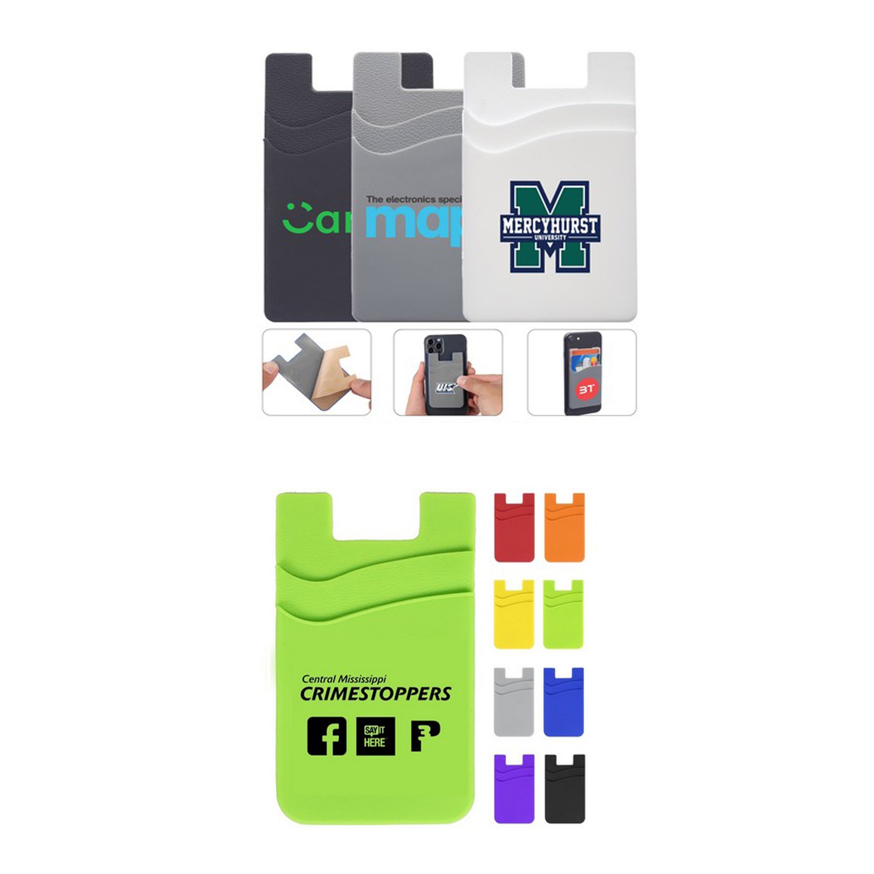 Dual Pocket Silicone Smart Phone Wallets 2