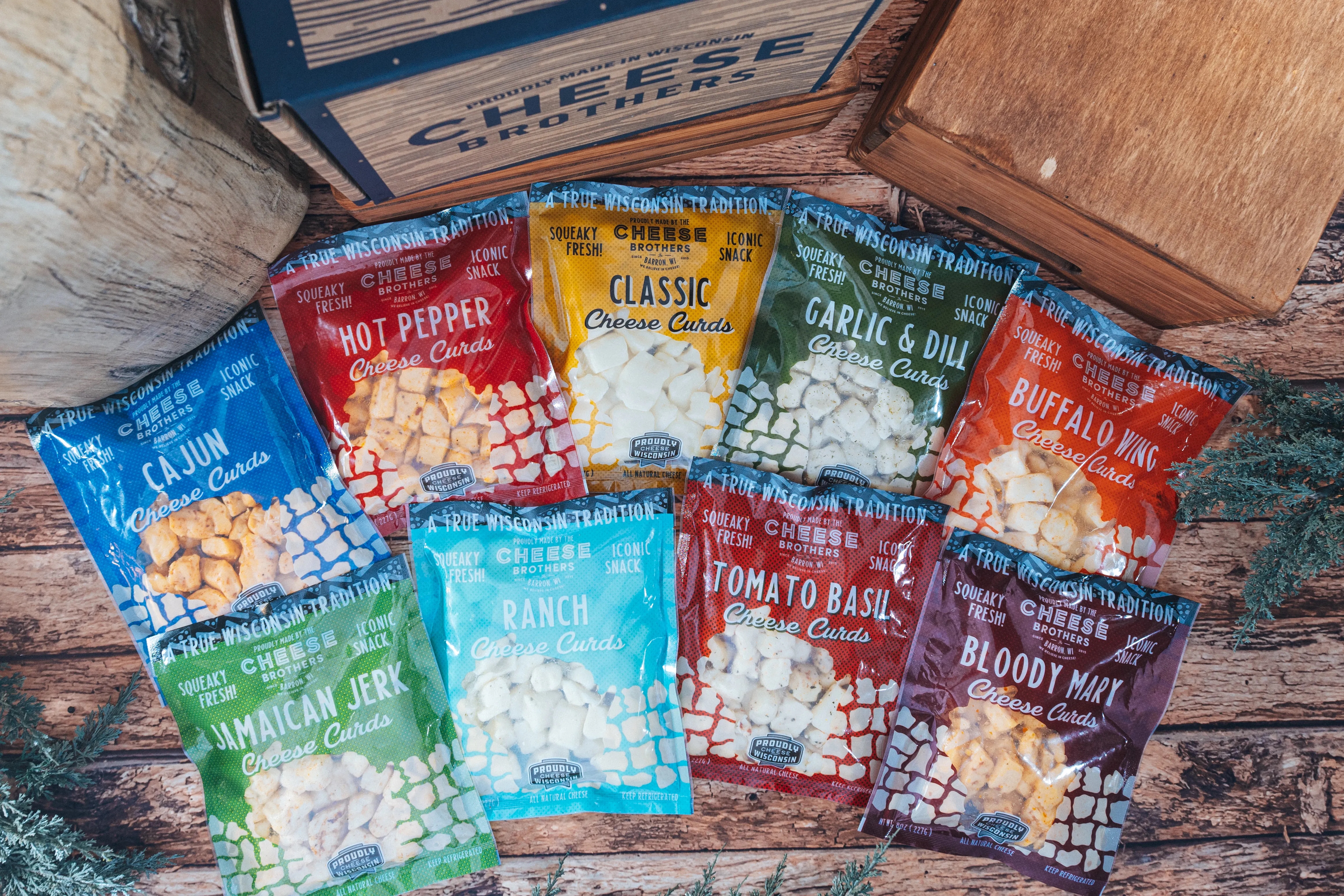 Cheese Bros. Wisconsin Cheese Curd Variety Pack Gift Box (9-Pack) 3