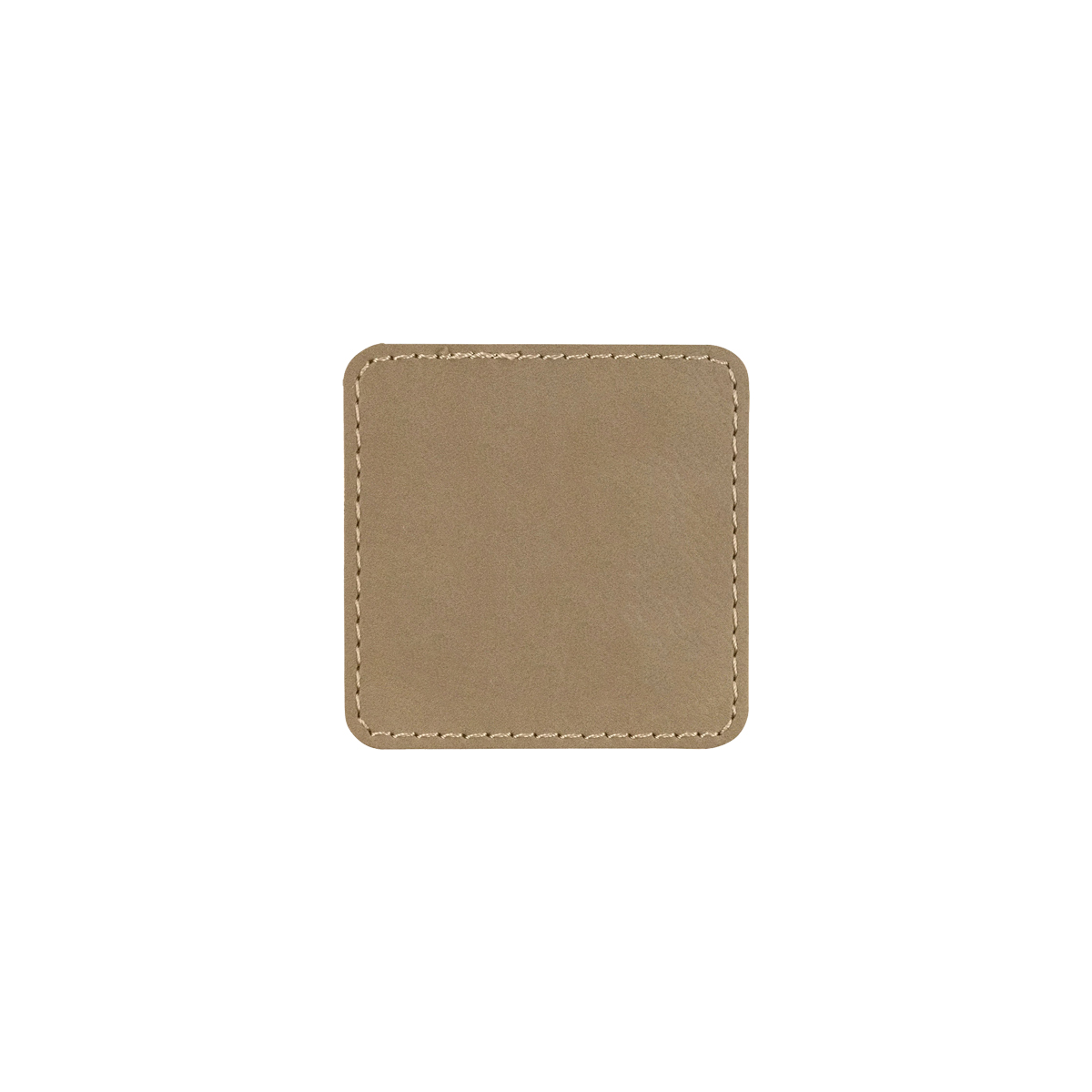 2" Light Brown Leatherette Square Patch with Adhesive 2