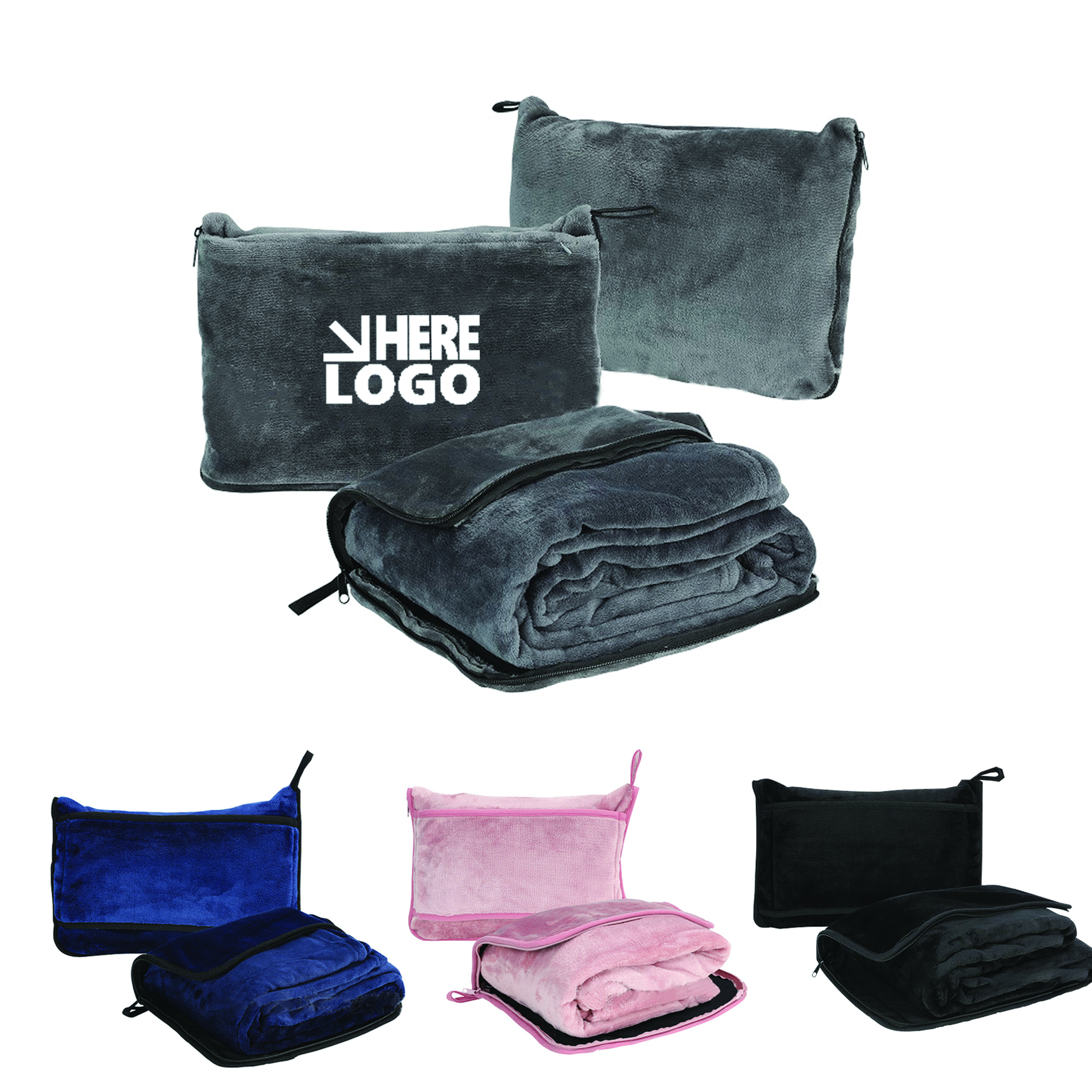 Custom Foldable Flannel Travel Blanket 2