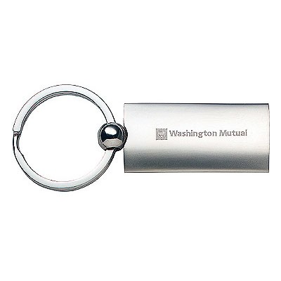 RECTANGULAR 2 TONE METAL KEYRING 2