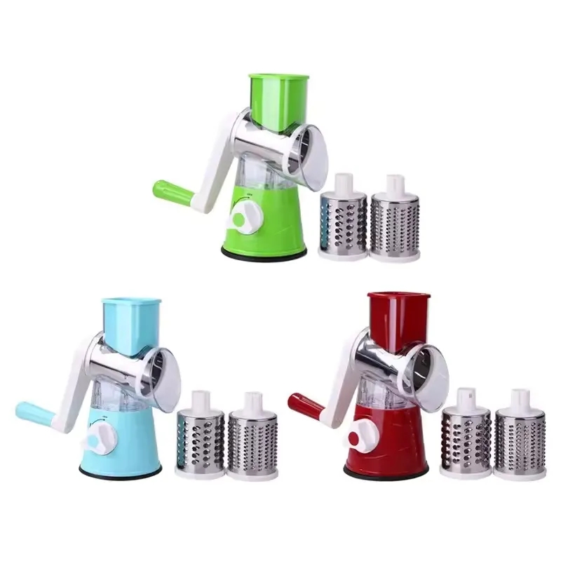 Manual Multifunction Vegetable Slicer W/ Drum Grater 3
