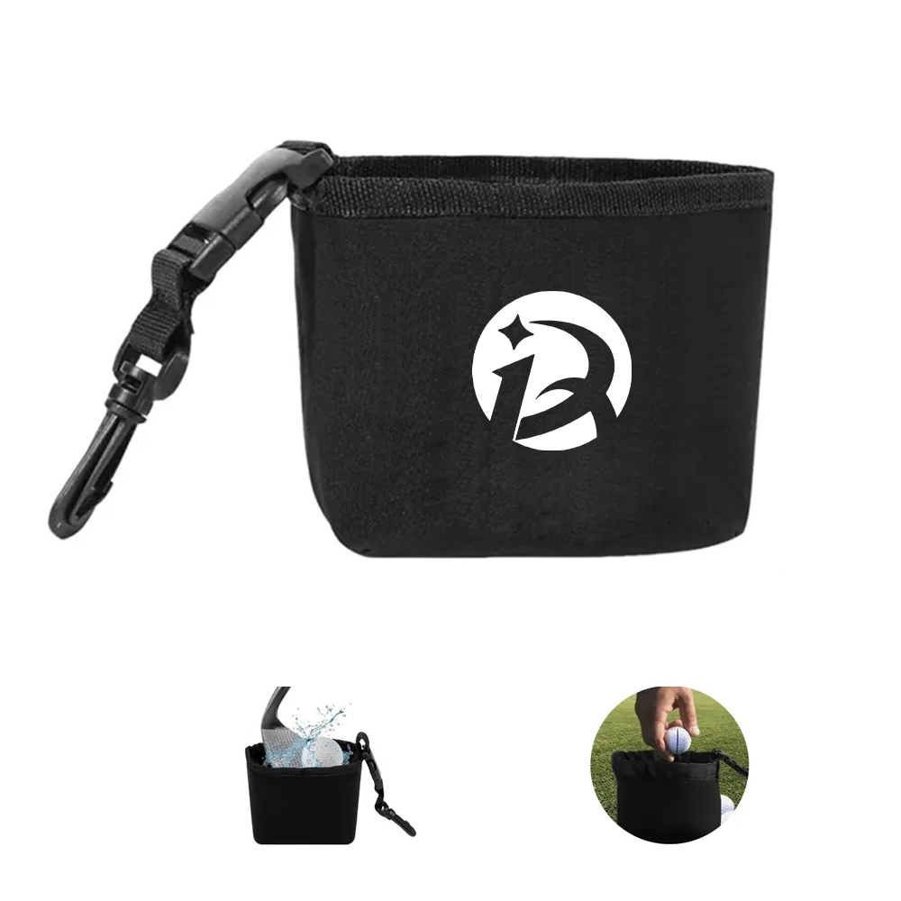 Neoprene Golf Ball Towel Pouch with Hanging Clip 5