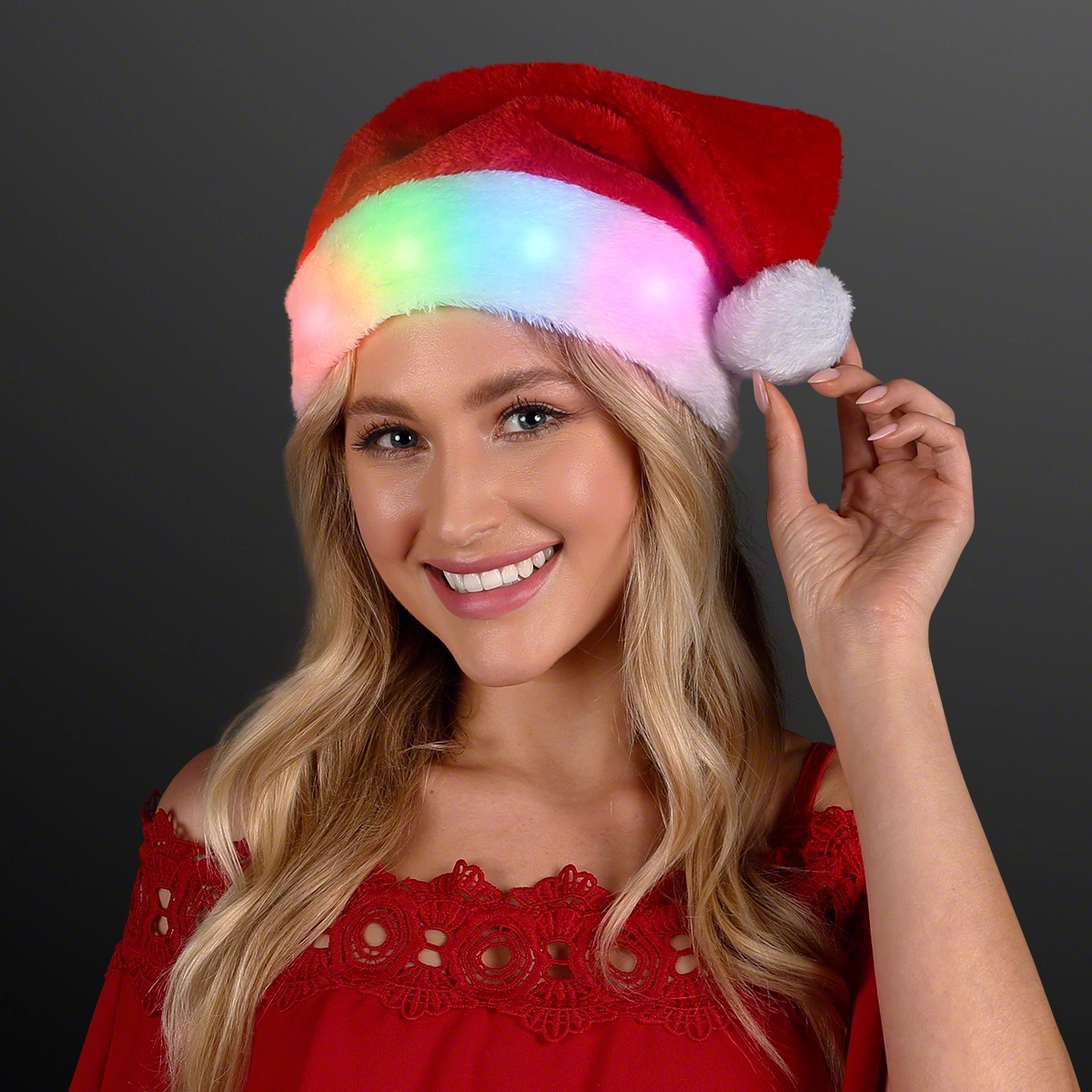 LED Santa Deluxe Light Up Christmas Hat 3