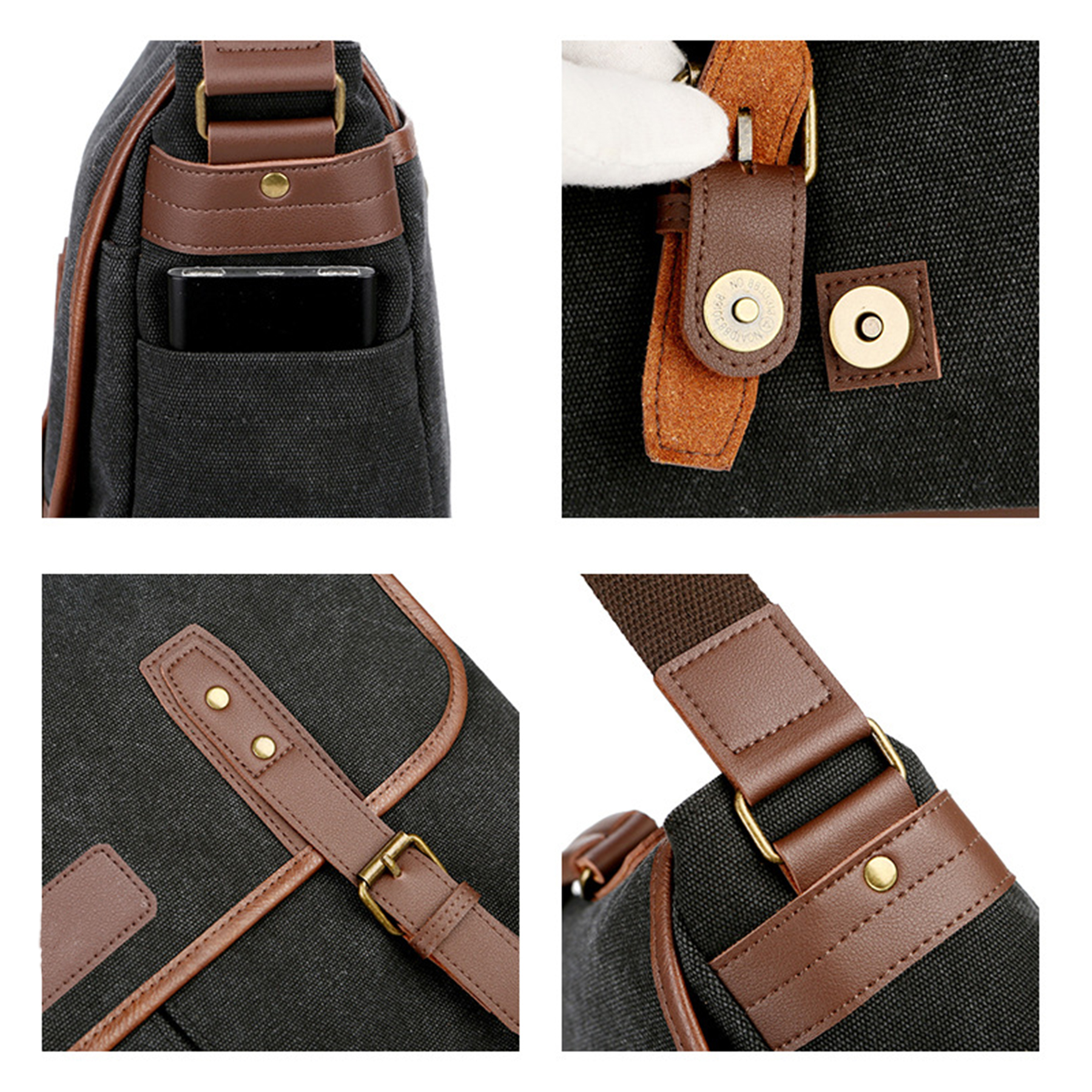 Cavas Vintage Men Briefcases Laptop Messenger Bag Business 8