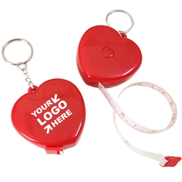 Custom Heart Shape Tape Measure Keychain 3