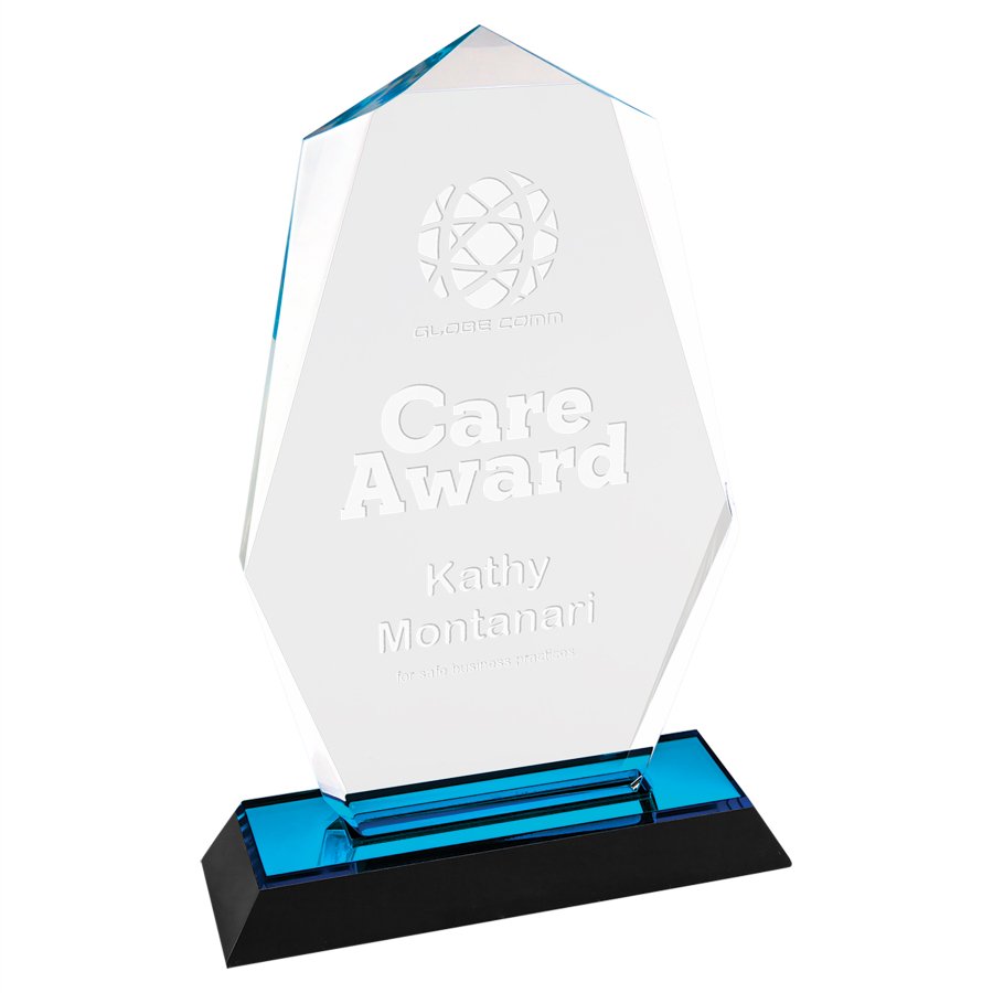 5" x 8" Blue Octagon Point Impress Acrylic Award