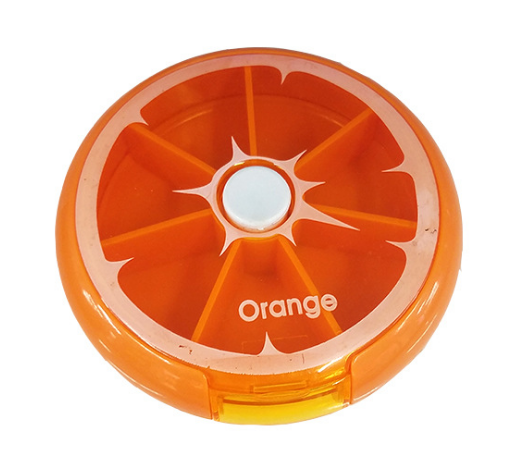 Round 7 Compartments Fruit Shaped Pill Box 2