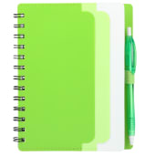 5" x 7" Recycled Dual Pocket Spiral Notebook w Pen 5