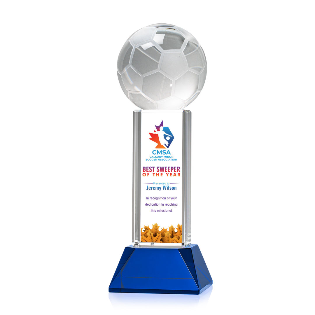 Soccer Ball VividPrint™ Award on Stowe - Blue 6