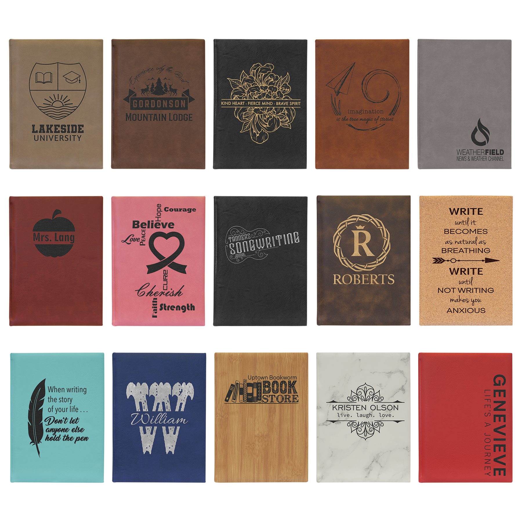 Laser Engraved Leatherette Unlined Journal (7"x 9.75") 4