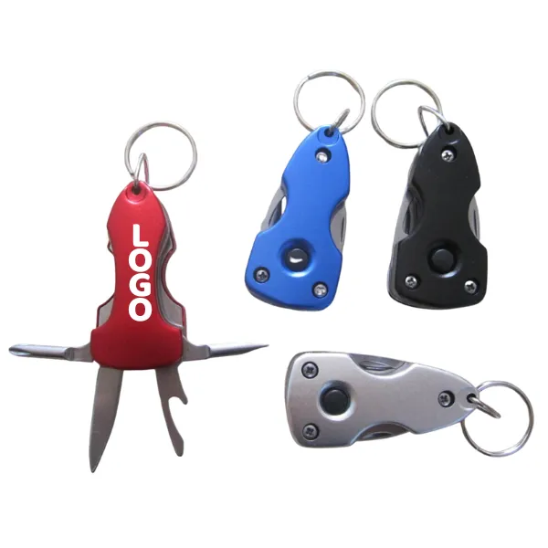 Mini Multi-Tool Keychain Knife with LED Light 2