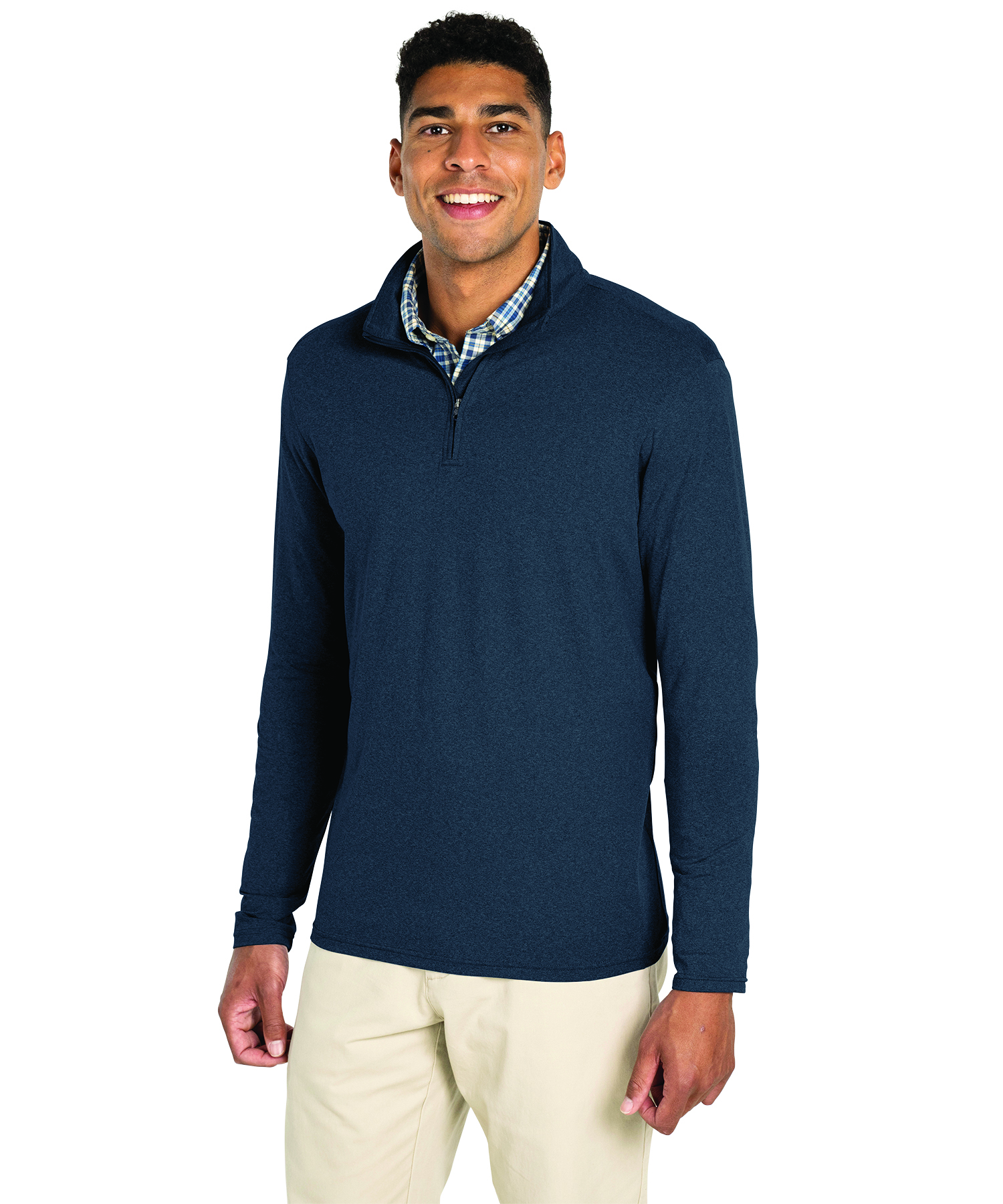 Men's Heathered Eco-Logic Stretch Quarter Zip, custom hoodie or sweatshirt with logo imprint 3