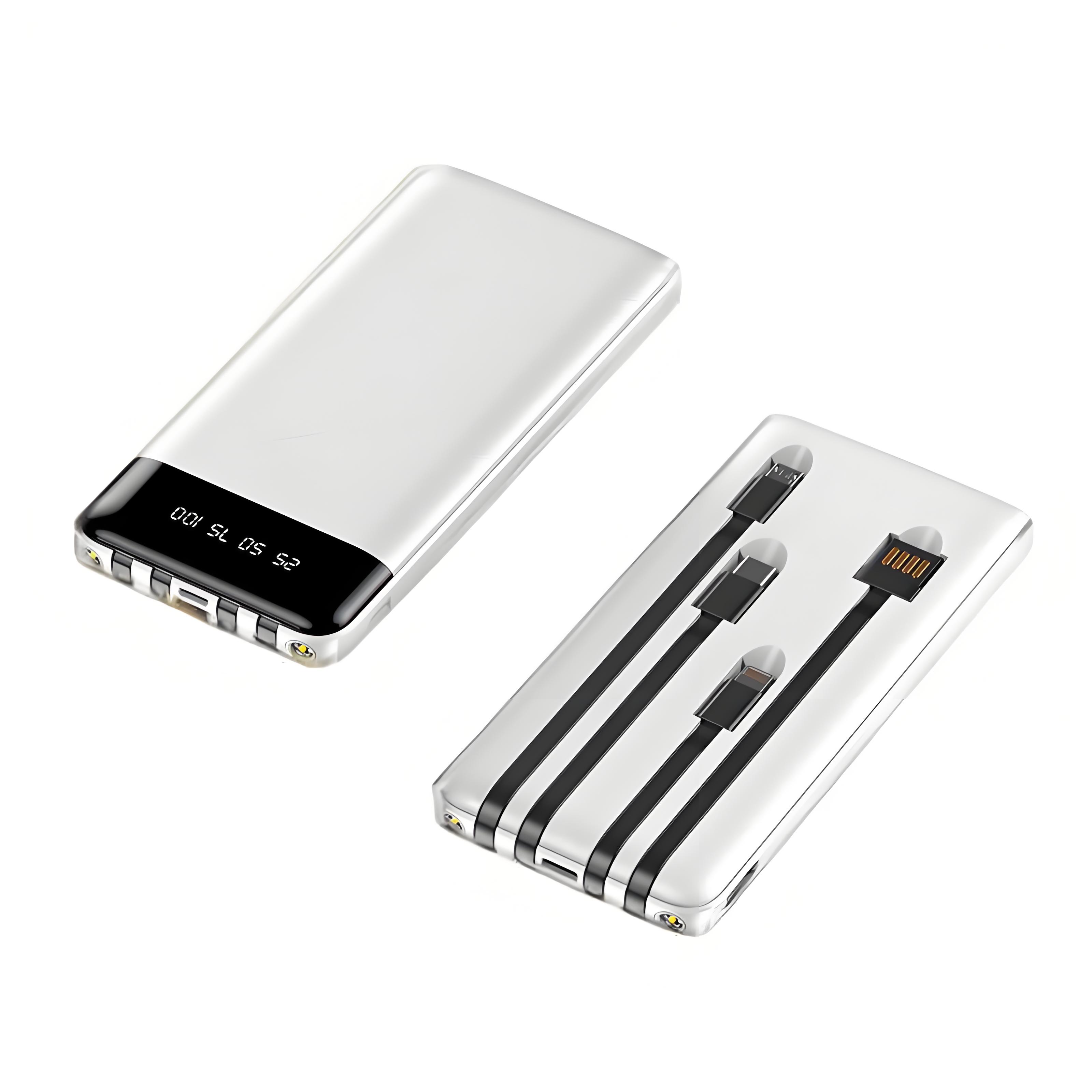 10000 mAh LED Power Bank W/ 4 Cables 3