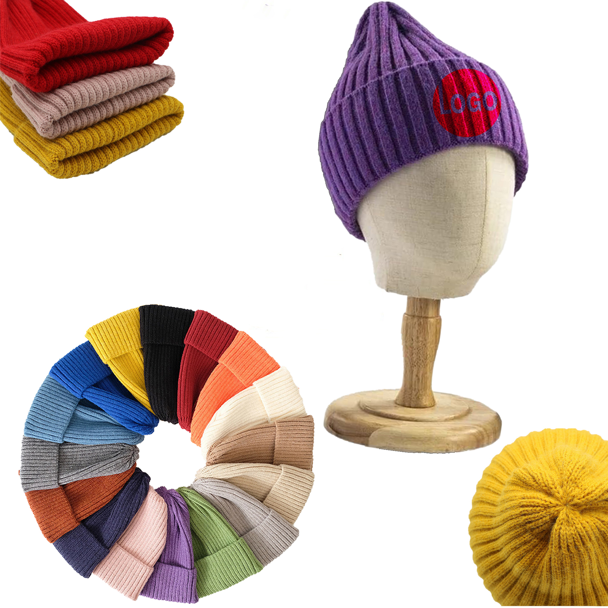Thick Knit Acrylic Hat with Pointed Top Design 6