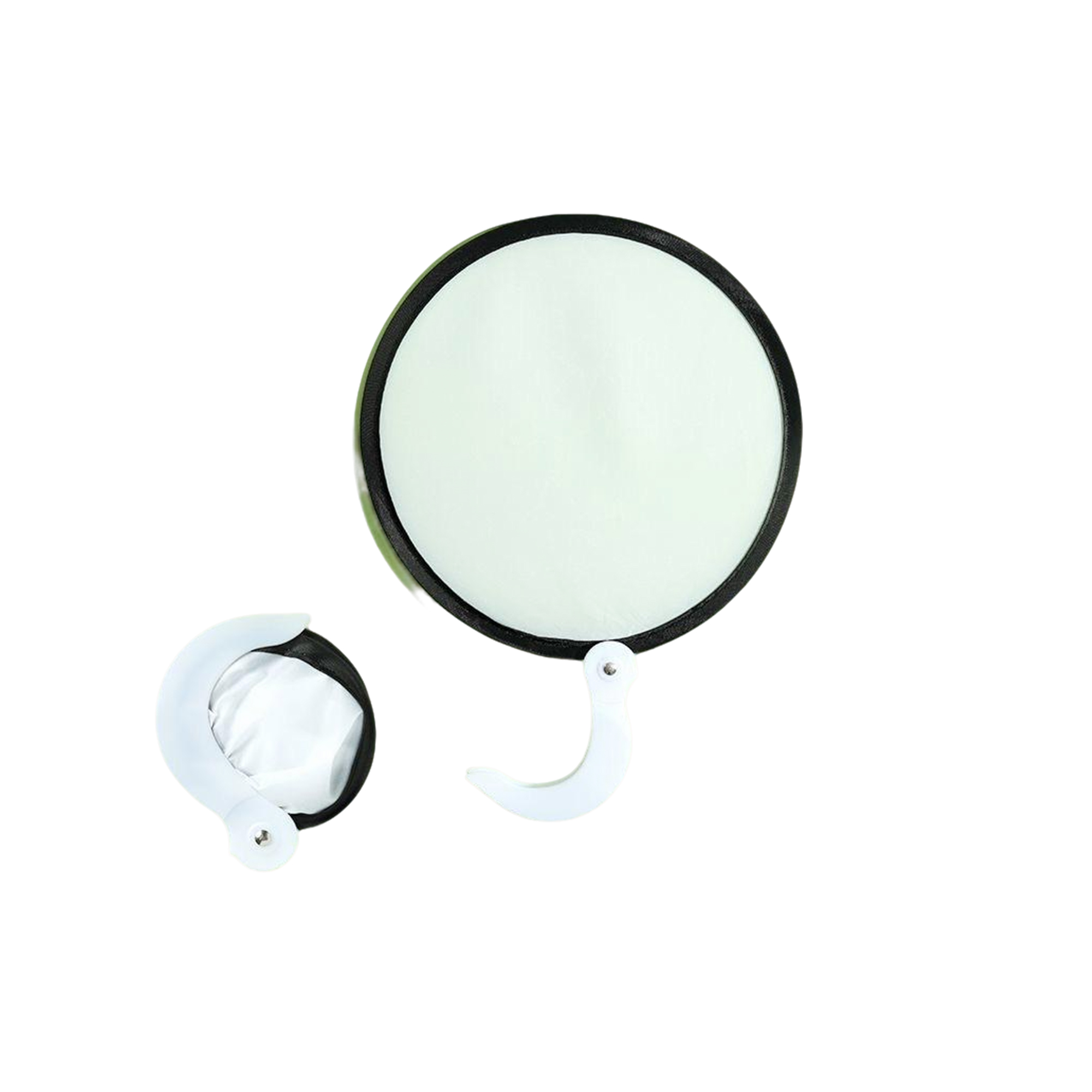 Polyester Folding Hand Fan 7.9" Diameter 4